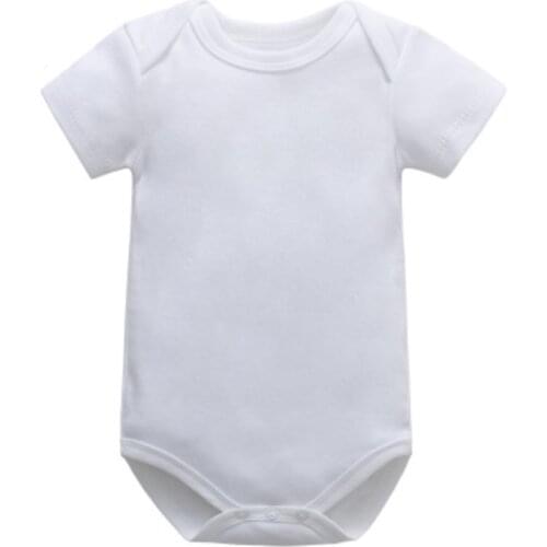 0-24 Month Hot Sale Infant Simple Design O-Neck Blank Clothes Wholesale Baby Onesie Romper Newborns Cotton Clothing
