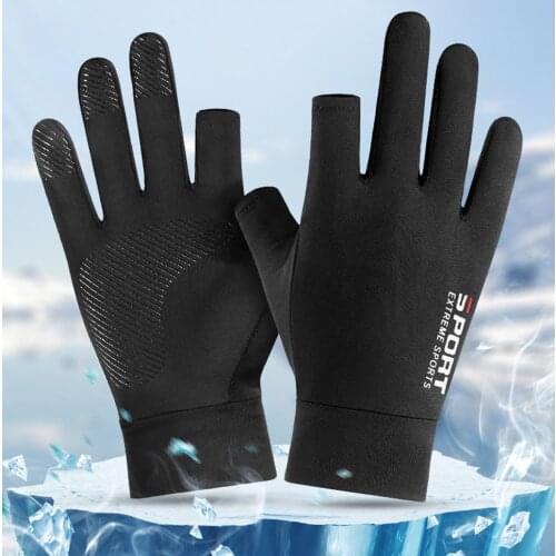 New Fishing Catching Gloves Icy Silk Gloves Hand Professional Release Summer Sunscreen Outdoor Non-slip Sun Protection Gloves