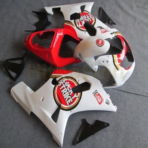 Custom ABS panels For K1 GSX-R600/R750 01-03 GSX R750 GSX R600 2001 2002 2003 Fairing body kit+Bolts+red white M2
