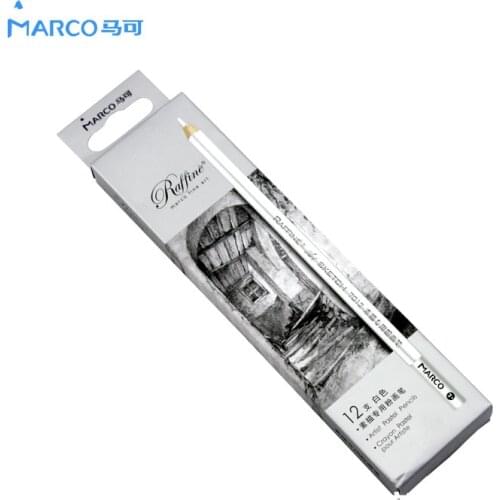 Professional 12Pcs White Sketch Charcoal Pencils Standard Pencil Drawing Pencils Set For School Tool Painting Art Supplies