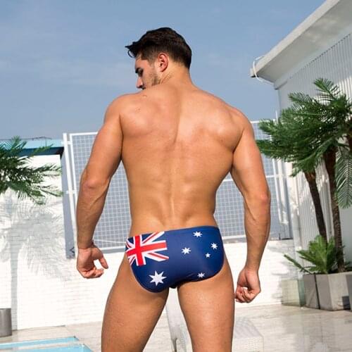 SD419 flag print sexy low waist men swimwear swimming trunks beach shorts men swim bikinis swimsuits sunga board swimwear