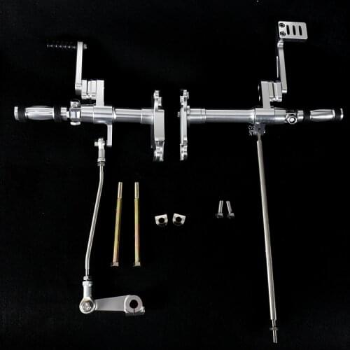 Silver Shllow Cut Forward Controls Linkage With Foot Pegs Fit For Harley 1991-2003 Sportster XL 1200 883