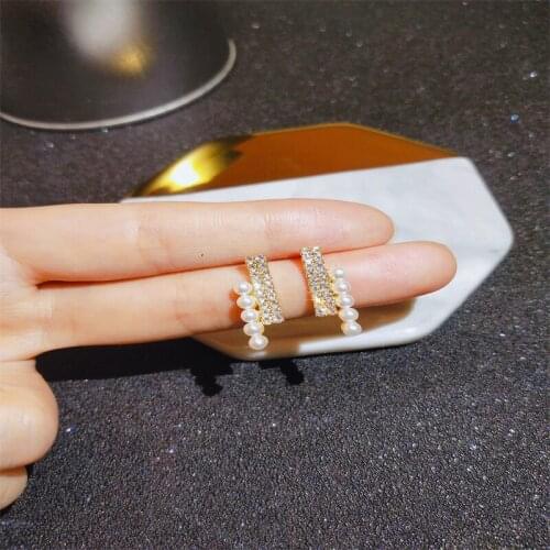 Elegant Shiny AAA Zircon Simulated Pearl Stud Earrings for Women Girl Simple Fashion Korean Party Wedding Bridal Jewelry