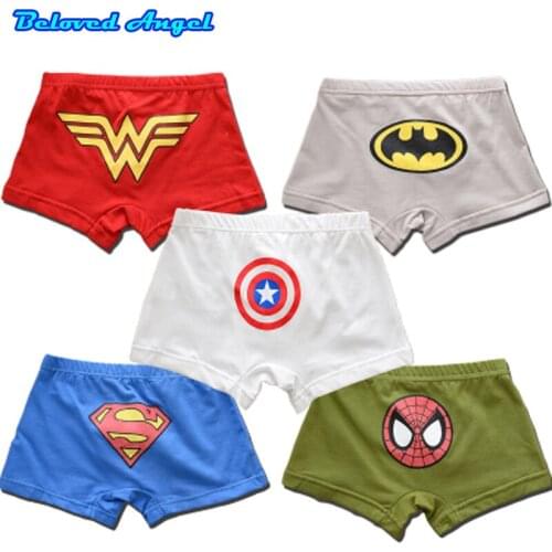 5pcs/lot Baby Boy Cotton Underwear Student Underpants Childrens Cartoon Boxer Brief Boys Short Briefs Kids Panties 2-13 Years