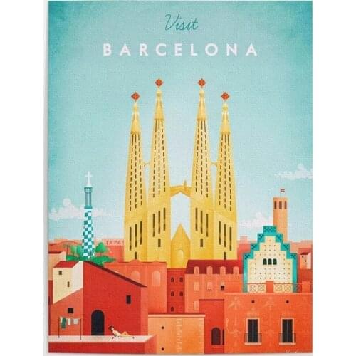 Home Decoration Hd Print Anime Building Pictures Wall Artwork Modular Barcelona Poster Canvas Painting For Living Room Framework