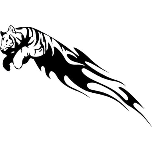 TIGER Jump Flame Bardian Car Sticker Motorcycle Vinyl Decal Black Silver 20X6.3CM T-00243