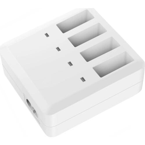4 IN 1 Battery Charging Hub Charger Compatible With DJI TELLO EDU Drone Batteries UAV Quick Charger-US Standard White