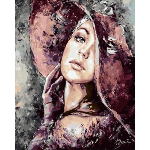 Woman Portrait DIY Cross Stitch Embroidery 11CT Kits Craft Needlework Set Cotton Thread Printed Canvas Home Decoration Sale