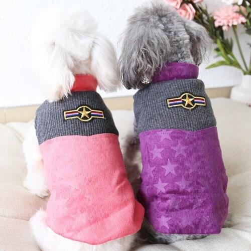 Star Striped Pet hoodies Pet Dog Cat Clothes Winter Warm Jacket Coats With Hat Clothes For Dogs Cat Pet Clothing Teddy