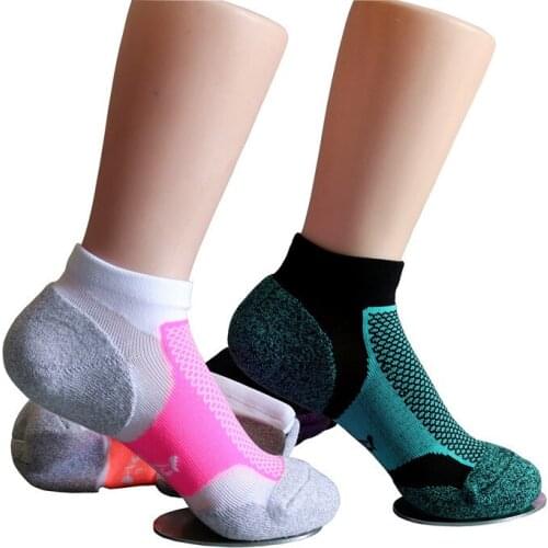 1 pair Professional outdoor sports socks towel bottom mesh wear - resistant womens boat socks
