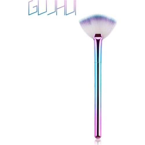 1 pc Makeup Brush Nylon Wool Plastic Handle Powder Brush Fan-Shaped Tool Brush