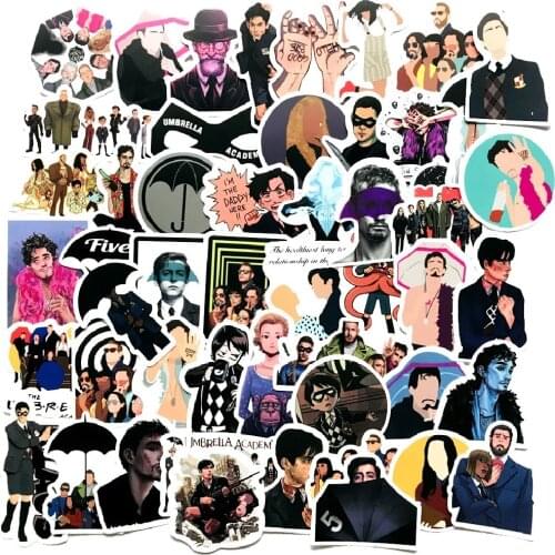 10/50pcs Umbrella Academy American Drama Personality Stickers PVC Graffiti Stickers Suitcase Luggage Guitar Waterproof Sticker