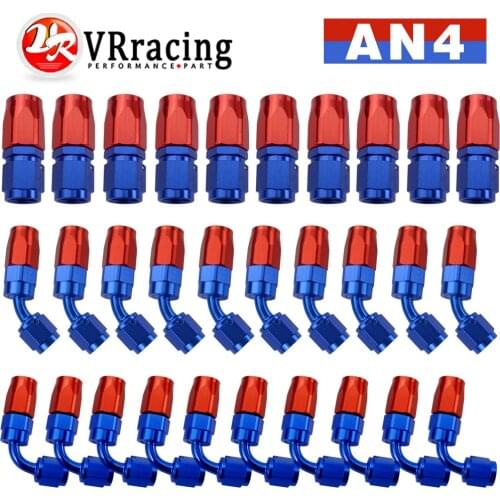 10 Pieces AN4 Straight 45 90 180 Degree Oil Fuel Swivel Hose End Fitting Oil Hose End Adaptor Kit