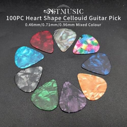 100Pcs Cellouid Acoustic Electric Bass Gutiar pick plectrum guitarra musical instrument 0.46mm/0.71mm/0.96mm Guitar pick