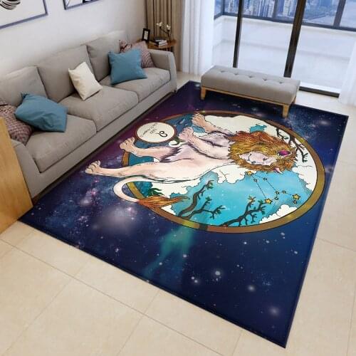 12 Constellation Sagittarius Pattern Rectangle Round Carpet Floor Mat Living Room Non-slip Carpet Bedroom Home Decor Rug 2021