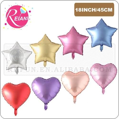 18inch Chrome Metal Balloon Heart Star Round Matt Helium Balloon Wedding Party Decor Supplies Birthday Balloons baby Shower gift