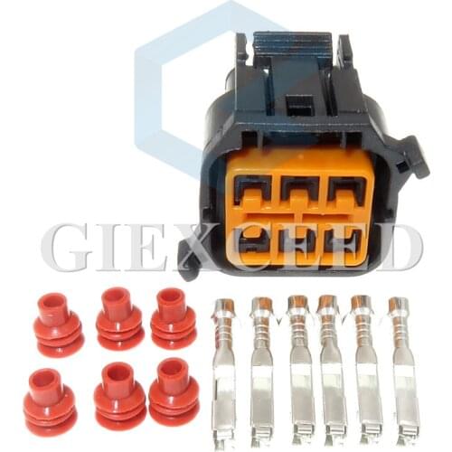 2 Sets 6 Pin Waterproof Automotive Car Headlight Socket Auto Light Lamp Plug HP066-06021 For Hyundai Kia