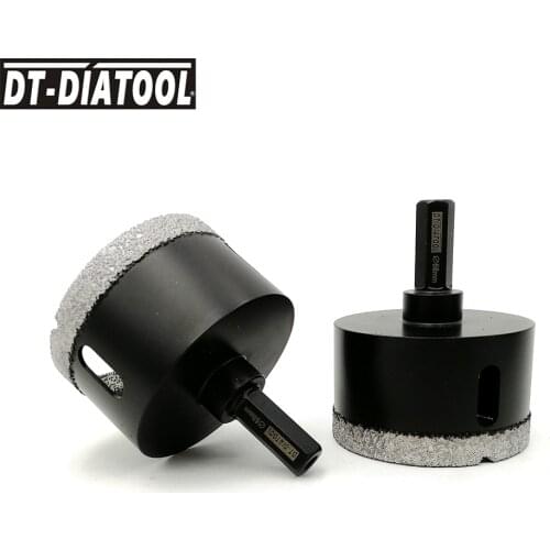2pieces Dry Hexagon shank Diamond Coated Drill Hole Saw Drill Core Bits Ceramic Tile Granite Marble Core Drilling Bits Dia 68mm