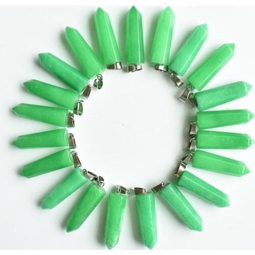 2020 Fashion Hot Selling Natural stone Charm pillar Pendants for jewelry marking Wholesale 24Pcs/Lot Free shipping