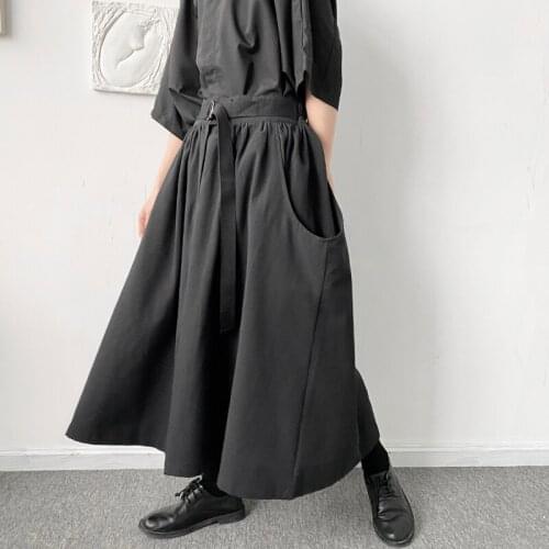 2021 summer Korean style Personalized Culottes Pants men black casual Culottes pants men,size S-L