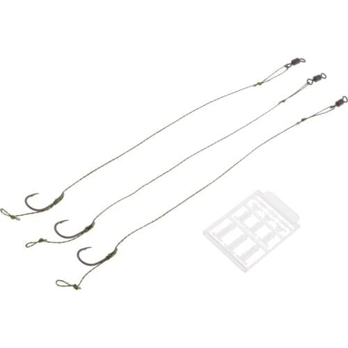 3pcs Carp Fishing Rigs, Ready Tied Rigs, Sea Fishing Rigs, Assembled Rigs Nylon Braided Fishing Line