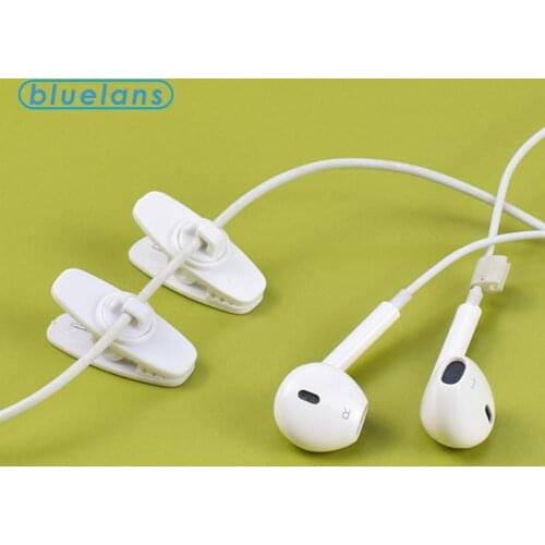 5Pcs 2.5mm Portable Rotatable Plastic Universal Clip Headset Holder Thin Cable Nip Clamp MP3 MP4 Necklace Clip for Earphone