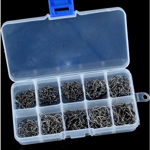 500Pcs/lot 10 Sizes Steel Fishhooks Carp Fishing Jig Head Set Pesca Fishing High carbonTackle carp fishing hooks with 3# - 12