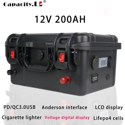 12V 200ah lifepo4 battery pack 200AH rechargeable battery lithium iron phosphate belt Anderson mouth for outdoor camping car sol