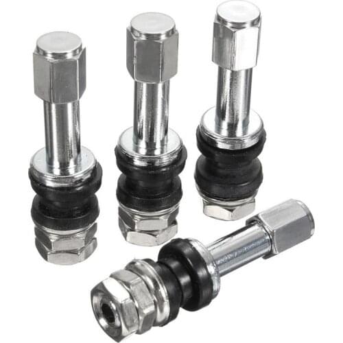 4-piece Tr48E Aluminum Tubeless Valve Core TPMS Automotive Metal Straight Mouth Motorcycle Interior Accessories