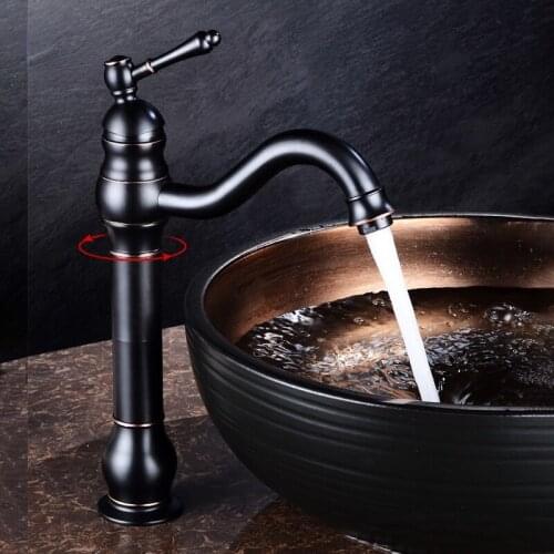 Antique Copper Bathroom Faucets Basin Faucets Brass Oil Rubbed Bronze Black Faucet Bathroom Hand Shower Hot Cold Mxier Water Tap