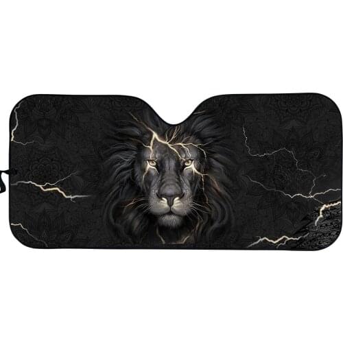 3D Animal Cool Lion Print Automotive Interior Front Windshields Visor Car Sun Shade SUV Windshield UV Protection Auto Sunshade