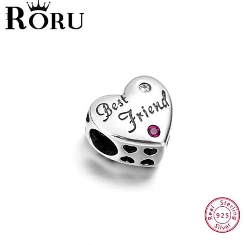 925 Sterling Silver Love Heart Beads fit Charm Bracelets for Women Jewelry Gift