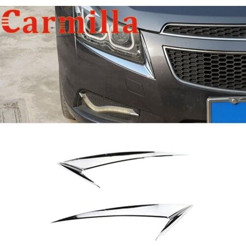 Carmilla ABS Chrome Headlight Trim Sticker Lamp Eyebrow Headlight Decoration Strip for Chevrolet Cruze Sedan 2009 - 2014