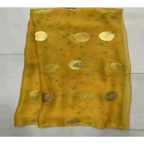 CEP/ High-grade 100% Silk Gilding Georgette Fabric 5 Yards Hot Selling Veritable Silk Fabrics for Woman Garment! (02151