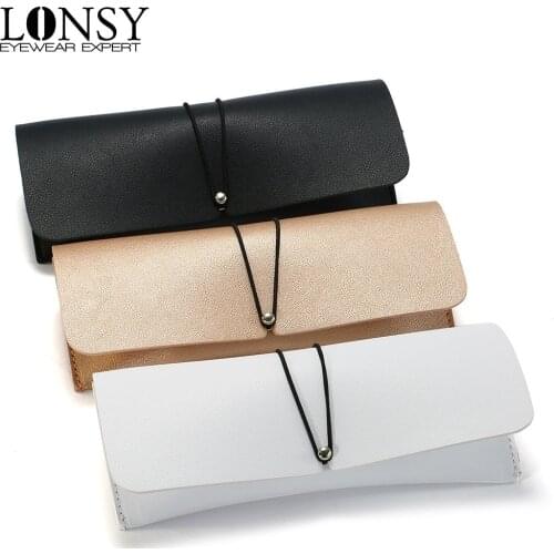 LONSY Fashion Men Women Sunglasses Case PU Leather Cover Glasses Holder Box Eyeglasses Portable Glasses Pouch Bag Accessories