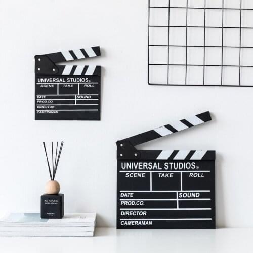 Wooden Director Video Clapper Board Miniature Figurines Classical Movie Photo Props Home Wall Hanging Desk Decoration Ornaments