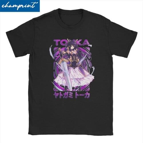 Date A Live Tohka Yatogami T Shirts Men Women Cotton Funny T-Shirts O Neck Manga Tee Shirt Short Sleeve Clothing Plus Size