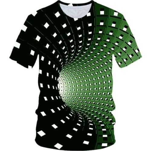 Women Men Summer Fashion T-Shirt Female Male 3D Colorful Vortex Print Tshirts Children Harajuku Hip Hop Cute Clothing Tops Tees