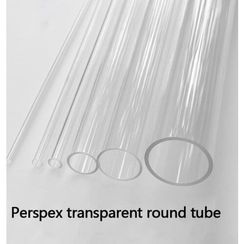 Perspex transparent round tube 50cm Length 16mm~90mm Acrylic Tube High Transparent Tube For Fish Tank 1 Pcs