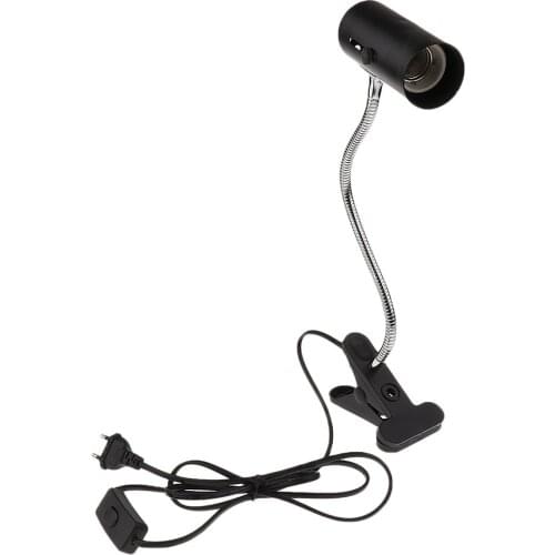 Gooseneck Reptile Ceramic Heating Light Bulb Clip Lamp Holder E27 EU Plug Ceremic Light Bulb Holder UVB Bulb Light Holder
