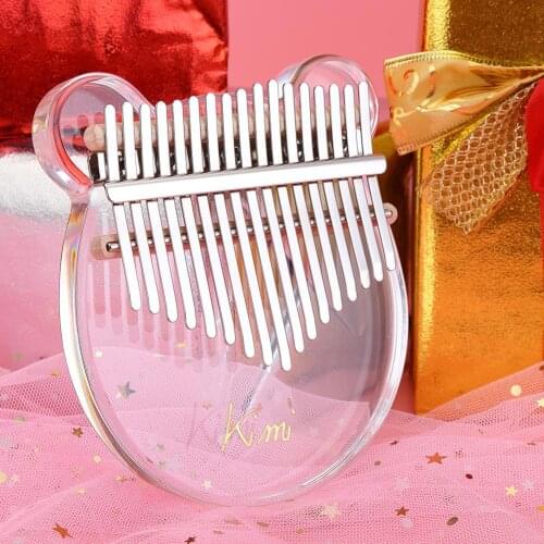 Kimi Kalimba Acrylic Thumb Piano 17 Keys with Tuner Hammer Gig Bag