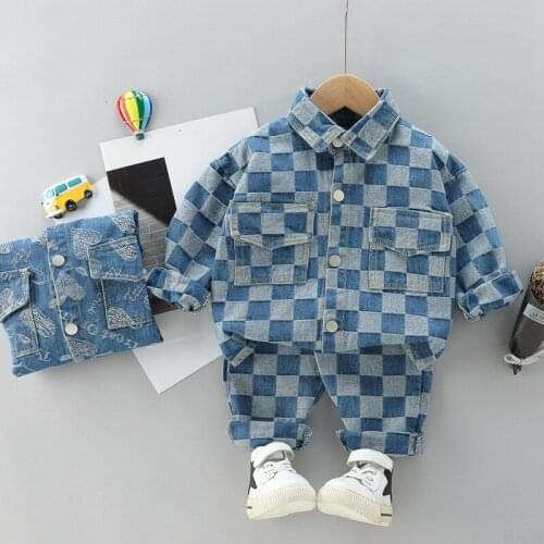 Boys Clothing Sets Spring Autumn Kids Fashion Denim Shirts Pants 2pcs Tracksuits For Baby Children Birthday Outfits Toddler Suit