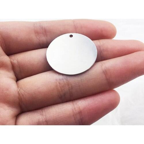 10pcs/Lot Stainless Steel 25mm Round Stamping Blanks Charms 0.8mm Thickness For DIY Making Jewelry Necklace