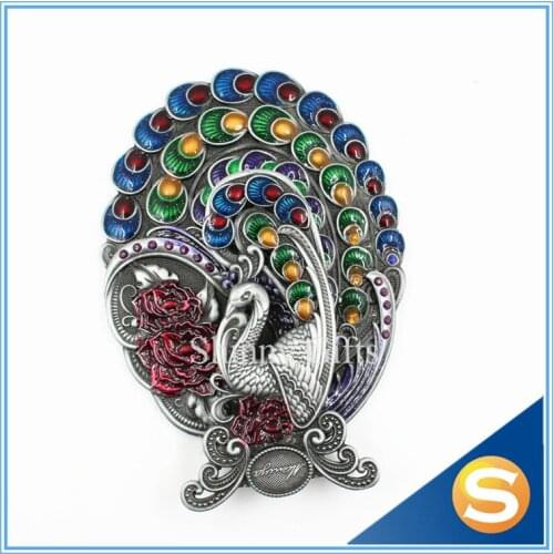 50pcs/lot Peacock Enamel Metal Hand Mirror Makeup Mirror Yes Foldable Mirror Wedding GIfts