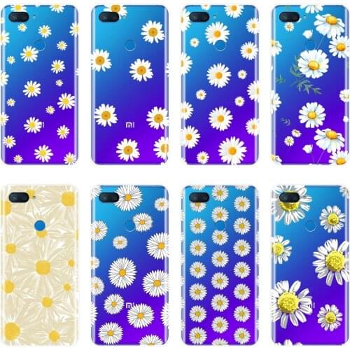 Daisy Flower White Floral Soft Silicone Phone Case For Xiaomi Mi A1 A2 Lite 8 SE Back Cover For Xiaomi Mi 5 5C 5S 5X 6 6X Plus