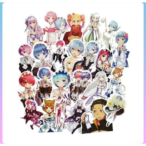 50pcs/pack AnimeRe:Life In A Different World From Zero Rem Subaru Beatrice Stickers For Motorcycle Notebook Computer DIY Etc