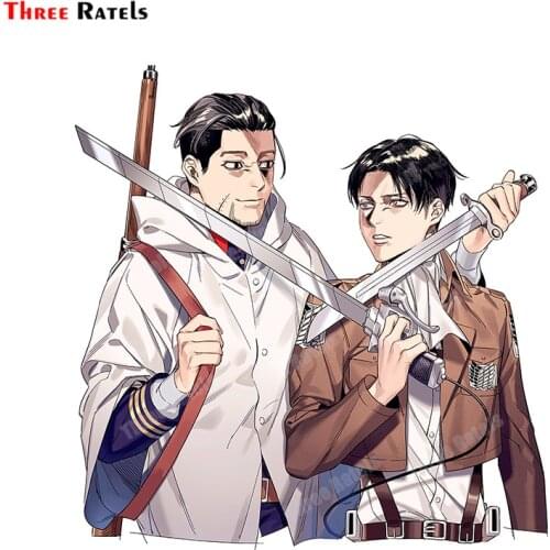 Three Ratels A431 Anime Role Levi And Ogata Hyakunosuke Shingeki No Kyojin Stickers For Car-Body Anti Scratch Film Vinyl Materal
