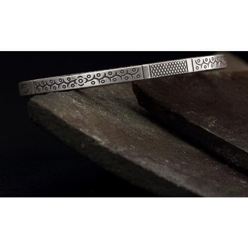 2018 New Arrival Hot Sale Women No Bangle One L&p, Silver, S999, Pure Antique, Folk Style, And Women, Ladies Gentlemen