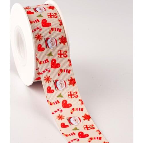 Christmas Ribbon Grosgrain Printed Santa Claus,Gift,Elk 5 yards,used for party decoration packing DIY craft packing ribbon