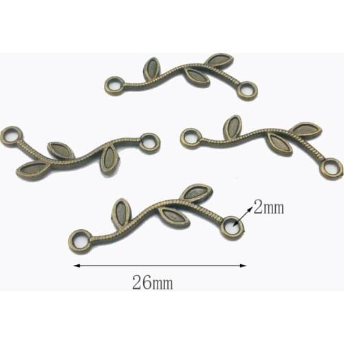 20pcs/lot 26mm Antique branch connect Necklace Charms Pendant Women Retro Style Bracelet Jewelry Making Handmade Crafts